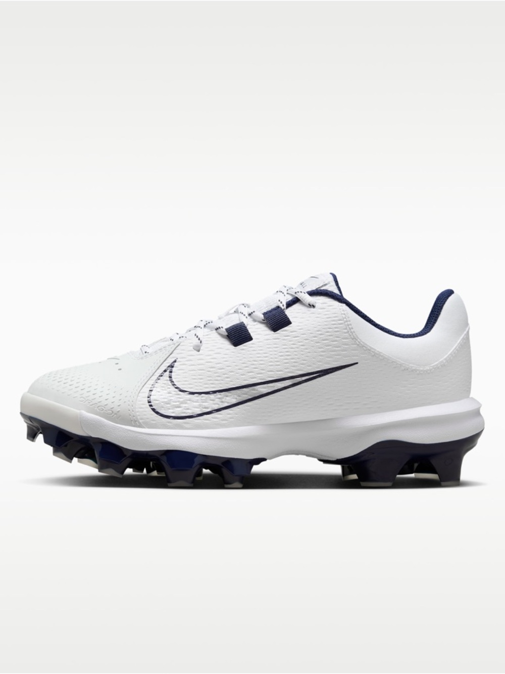 Nike White and Navy Low-Top Athletic Cleats